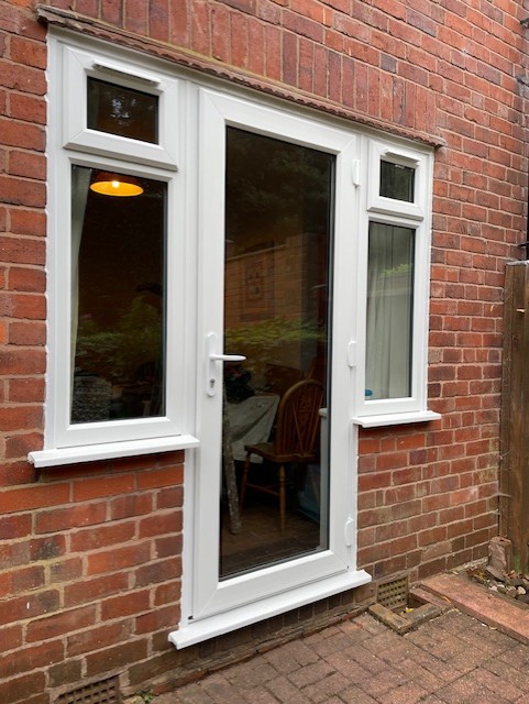 UPVC DOOR WITH FLAG WINDOWS OPEN OUT